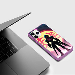 Чехол iPhone 11 Pro матовый Воин аниме, цвет: 3D-фиолетовый — фото 2