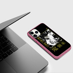 Чехол iPhone 11 Pro матовый Кокушибо Тсугикуни - демон, цвет: 3D-малиновый — фото 2