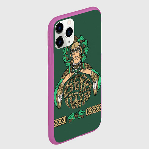 Чехол iPhone 11 Pro матовый Славянская богиня Берегиня / 3D-Фиолетовый – фото 2