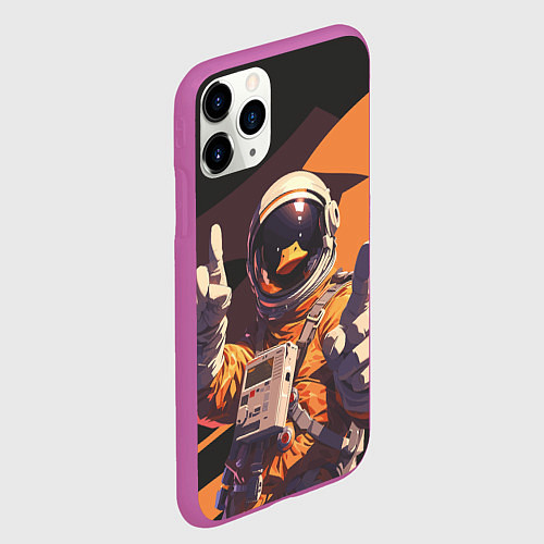 Чехол iPhone 11 Pro матовый Птичий астронавт / 3D-Фиолетовый – фото 2