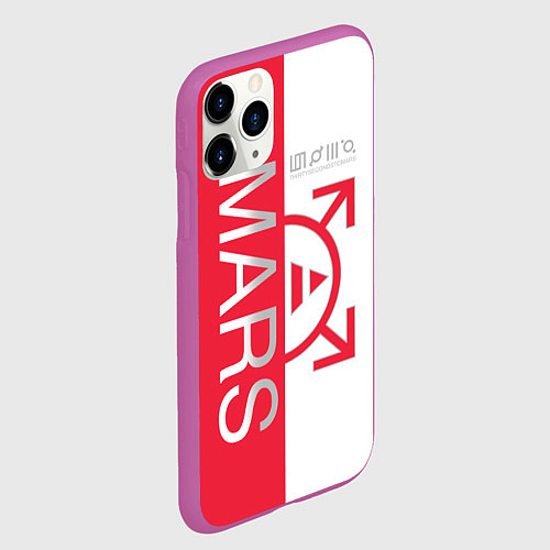 Чехол iPhone 11 Pro матовый 30 Seconds to Mars poster / 3D-Фиолетовый – фото 2