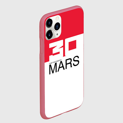 Чехол iPhone 11 Pro матовый 30 Seconds to Mars poster / 3D-Малиновый – фото 2