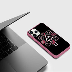 Чехол iPhone 11 Pro матовый 30 Seconds to Mars - poster, цвет: 3D-малиновый — фото 2