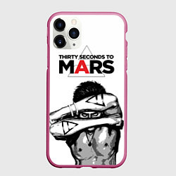 Чехол iPhone 11 Pro матовый 30 Seconds to Mars - poster, цвет: 3D-малиновый