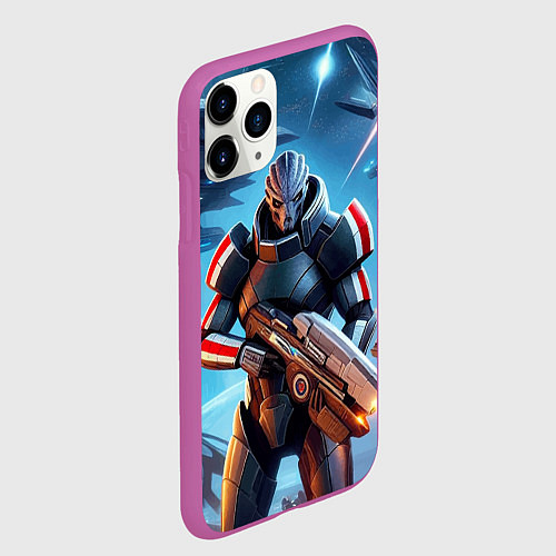 Чехол iPhone 11 Pro матовый Mass Effect - space fantasy / 3D-Фиолетовый – фото 2