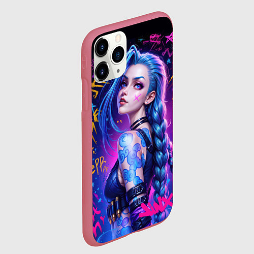 Чехол iPhone 11 Pro матовый Powder / 3D-Малиновый – фото 2