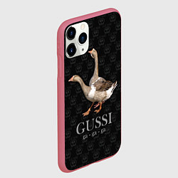 Чехол iPhone 11 Pro матовый Гуси га-га-га, цвет: 3D-малиновый — фото 2