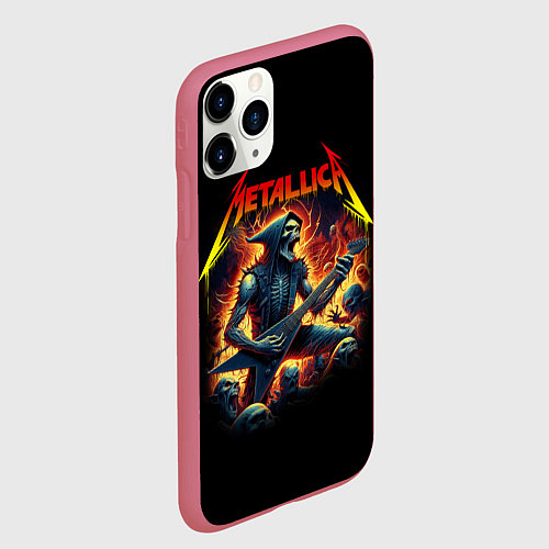 Чехол iPhone 11 Pro матовый Metallica - James Alan Hatfield / 3D-Малиновый – фото 2