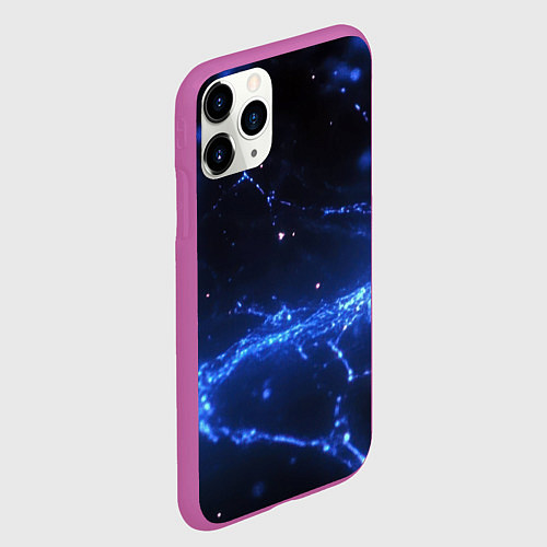 Чехол iPhone 11 Pro матовый Синий ток абстракция / 3D-Фиолетовый – фото 2