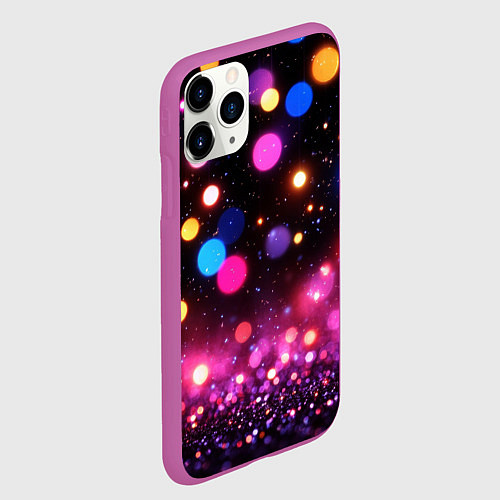 Чехол iPhone 11 Pro матовый Сияние и блестяшки / 3D-Фиолетовый – фото 2