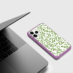 Чехол iPhone 11 Pro матовый Закорючки, цвет: 3D-фиолетовый — фото 2