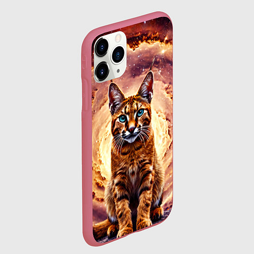 Чехол iPhone 11 Pro матовый Каракет в космосе / 3D-Малиновый – фото 2