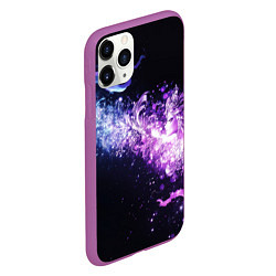 Чехол iPhone 11 Pro матовый Фиолетово-синяя абстрактная волна, цвет: 3D-фиолетовый — фото 2