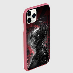 Чехол iPhone 11 Pro матовый Футуристичная кибернетическая жница, цвет: 3D-малиновый — фото 2