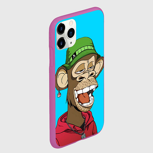 Чехол iPhone 11 Pro матовый NFT smile ape / 3D-Фиолетовый – фото 2