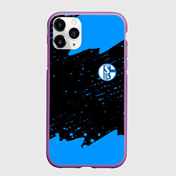 Чехол iPhone 11 Pro матовый Schalke 04 fc blue color, цвет: 3D-фиолетовый
