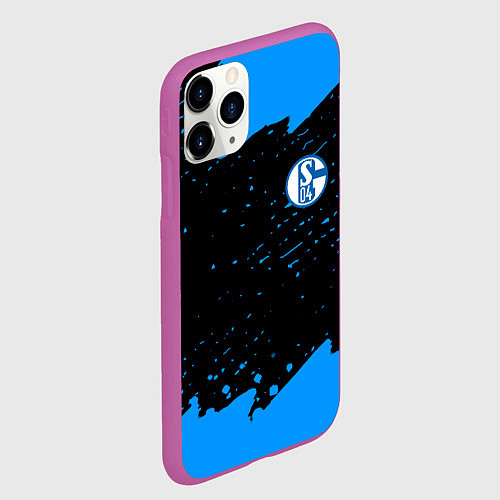 Чехол iPhone 11 Pro матовый Schalke 04 fc blue color / 3D-Фиолетовый – фото 2