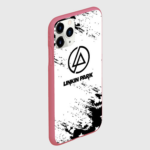 Чехол iPhone 11 Pro матовый Marshmello x Linkin park / 3D-Малиновый – фото 2