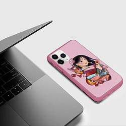 Чехол iPhone 11 Pro матовый Красивая Мулан и Мушу - big pictures, цвет: 3D-малиновый — фото 2