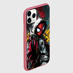 Чехол iPhone 11 Pro матовый Человек-паук абстракция из красок, цвет: 3D-малиновый — фото 2