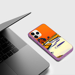 Чехол iPhone 11 Pro матовый Арт с фантастическим пейзажем, цвет: 3D-фиолетовый — фото 2