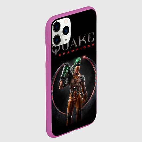 Чехол iPhone 11 Pro матовый Quake champions - Visor / 3D-Фиолетовый – фото 2