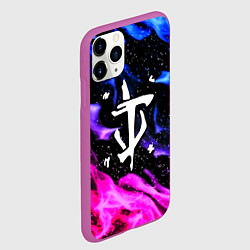 Чехол iPhone 11 Pro матовый Doom flame neon, цвет: 3D-фиолетовый — фото 2