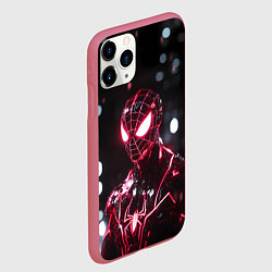 Чехол iPhone 11 Pro матовый Человек-паук в красно-черном костюме, цвет: 3D-малиновый — фото 2