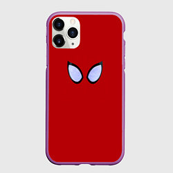 Чехол iPhone 11 Pro матовый Взгляд человека паука, цвет: 3D-фиолетовый
