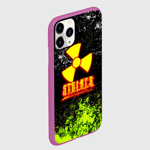 Чехол iPhone 11 Pro матовый Stalker брызги красок / 3D-Фиолетовый – фото 2
