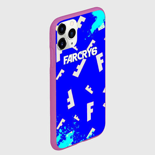 Чехол iPhone 11 Pro матовый Farcry 6 pattern / 3D-Фиолетовый – фото 2