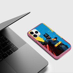 Чехол iPhone 11 Pro матовый Бэтмен предупреждает, цвет: 3D-малиновый — фото 2