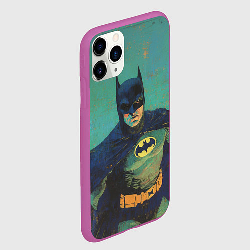 Чехол iPhone 11 Pro матовый Злой Бэтмен / 3D-Фиолетовый – фото 2