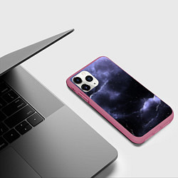 Чехол iPhone 11 Pro матовый Фиолетовая потресканная текстура, цвет: 3D-малиновый — фото 2