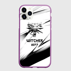 Чехол iPhone 11 Pro матовый Ведьмак stripes, цвет: 3D-фиолетовый