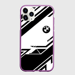 Чехол iPhone 11 Pro матовый BMW geometry black, цвет: 3D-фиолетовый