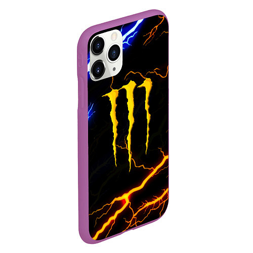 Чехол iPhone 11 Pro матовый Monster energy storm / 3D-Фиолетовый – фото 2