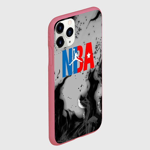 Чехол iPhone 11 Pro матовый NASA неоновый огонь / 3D-Малиновый – фото 2