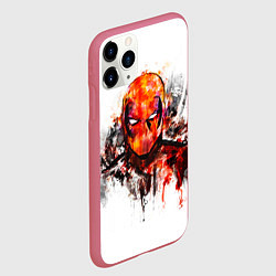 Чехол iPhone 11 Pro матовый Дэдпул краски, цвет: 3D-малиновый — фото 2
