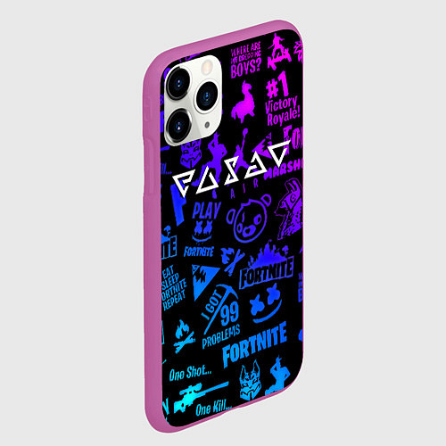 Чехол iPhone 11 Pro матовый Ведьмак логотипы игр / 3D-Фиолетовый – фото 2