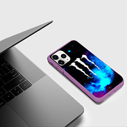 Чехол iPhone 11 Pro матовый Monster energy космос, цвет: 3D-фиолетовый — фото 2