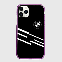 Чехол iPhone 11 Pro матовый BMW geometry line, цвет: 3D-фиолетовый