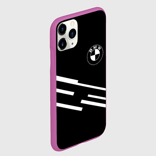 Чехол iPhone 11 Pro матовый BMW geometry line / 3D-Фиолетовый – фото 2