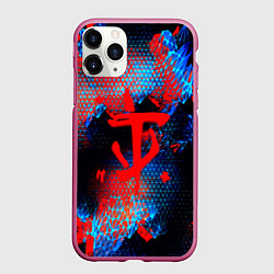 Чехол iPhone 11 Pro матовый Doom космическая абстракция, цвет: 3D-малиновый