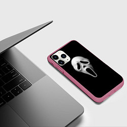 Чехол iPhone 11 Pro матовый Крик маска косплей, цвет: 3D-малиновый — фото 2