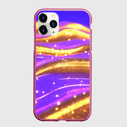 Чехол iPhone 11 Pro матовый Блестящая волнистая текстура, цвет: 3D-малиновый