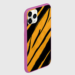 Чехол iPhone 11 Pro матовый Тигровый раскрас, цвет: 3D-фиолетовый — фото 2