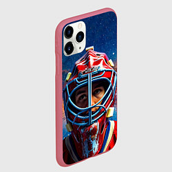 Чехол iPhone 11 Pro матовый Голкипер в космосе, цвет: 3D-малиновый — фото 2