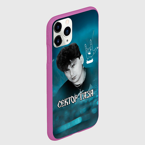 Чехол iPhone 11 Pro матовый Сектор газа Юрий Хой / 3D-Фиолетовый – фото 2