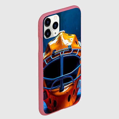 Чехол iPhone 11 Pro матовый Маска голкипера / 3D-Малиновый – фото 2